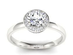 Złoty Pierścionek z brylantami białe złoto 585 - p16200b