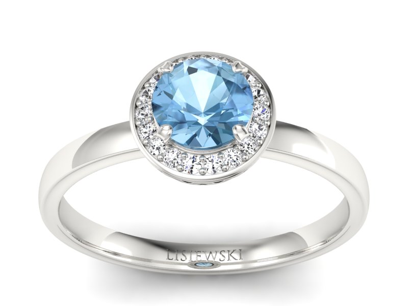 Złoty pierścionek z topaz i diamenty - p16200ba - 1