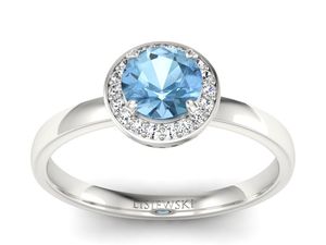 Złoty pierścionek z topaz i diamenty