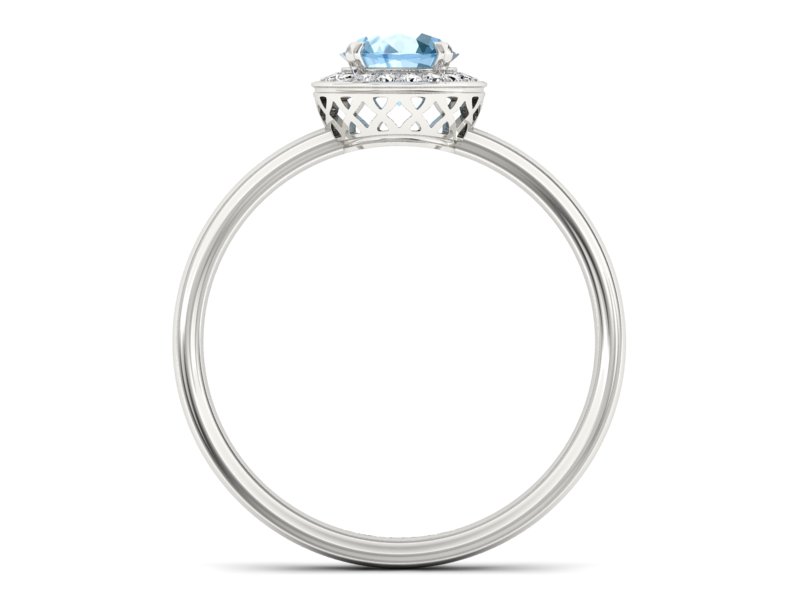 Złoty pierścionek z topaz i diamenty - p16200ba - 2