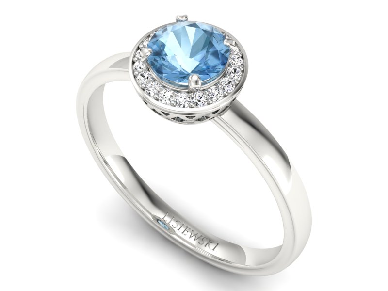 Złoty pierścionek z topaz i diamenty - p16200ba - 3