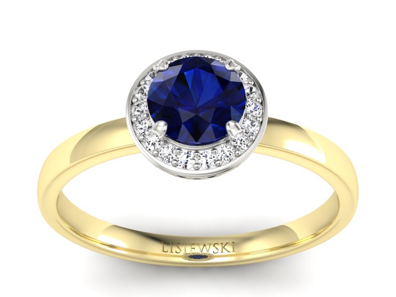 Pierścionek z szafirem i diamentami złoto 585 - p16200zbsz - 1