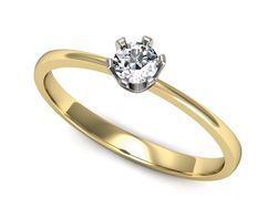 Pierścionek z diamentem żółte i białe złoto 585 - p16201zb