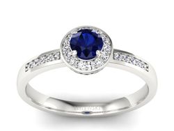 Pierścionek z szafirami i diamentami złoto 585 - p16202zbsz