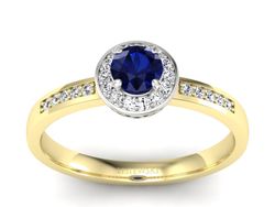 Pierścionek z szafirami i diamentami złoto 585 - p16202zbsz