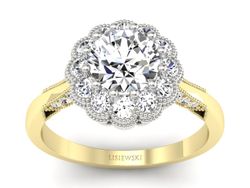 Pierścionek zaręczynowy z diamentami złoto 585 - p16203zb