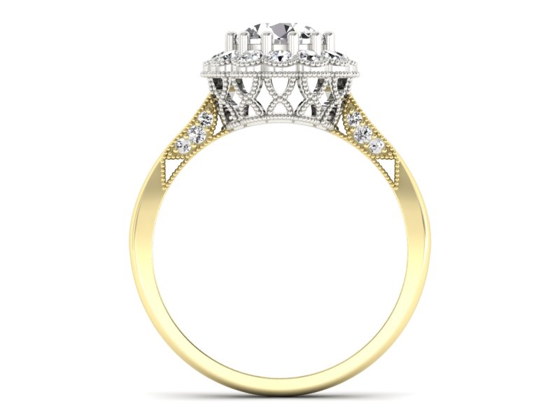 Pierścionek zaręczynowy z diamentami złoto 585 - p16203zb - 2