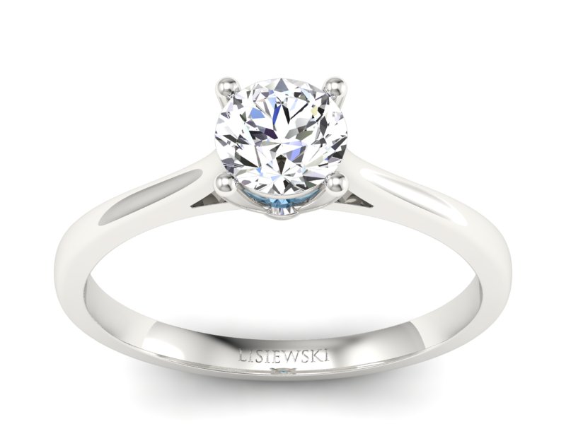 Pierścionek zaręczynowy z diamentem i topazem - p16205ba - 1