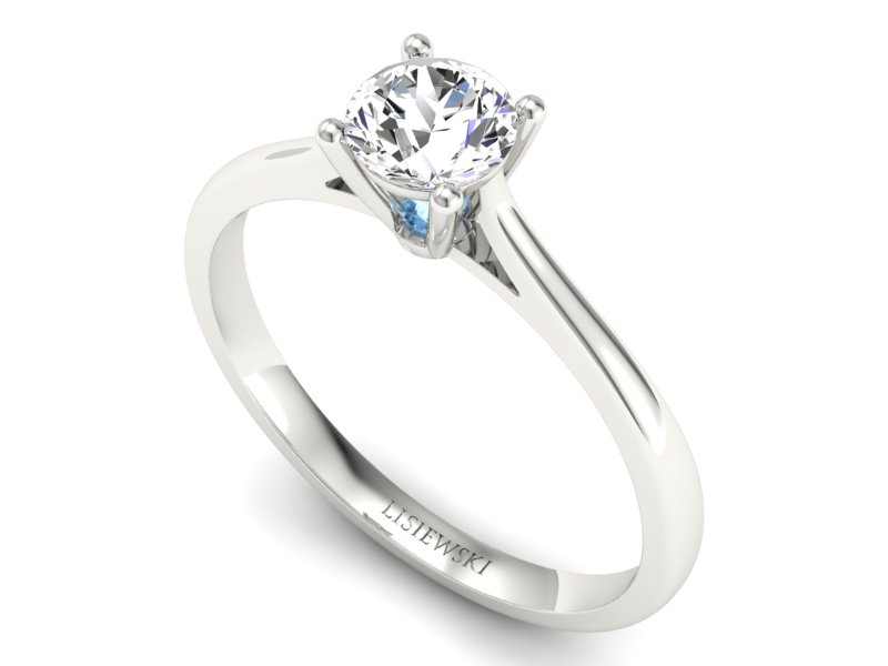 Pierścionek zaręczynowy z diamentem i topazem - p16205ba - 3