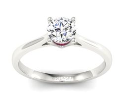 Pierścionek zaręczynowy z brylantem i rubinem - p16205br