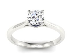 Pierścionek zaręczynowy z brylantem i szafirem - p16205bsz