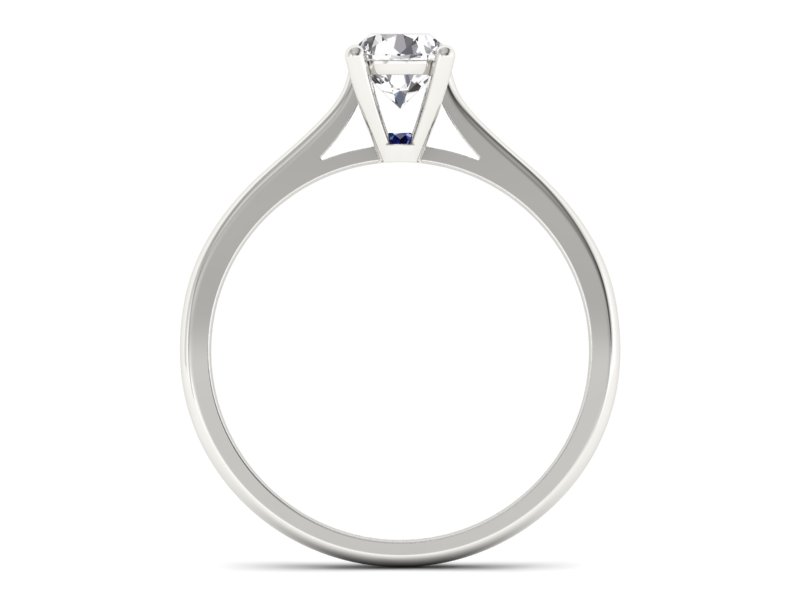 Pierścionek zaręczynowy z brylantem i szafirem - p16205bsz