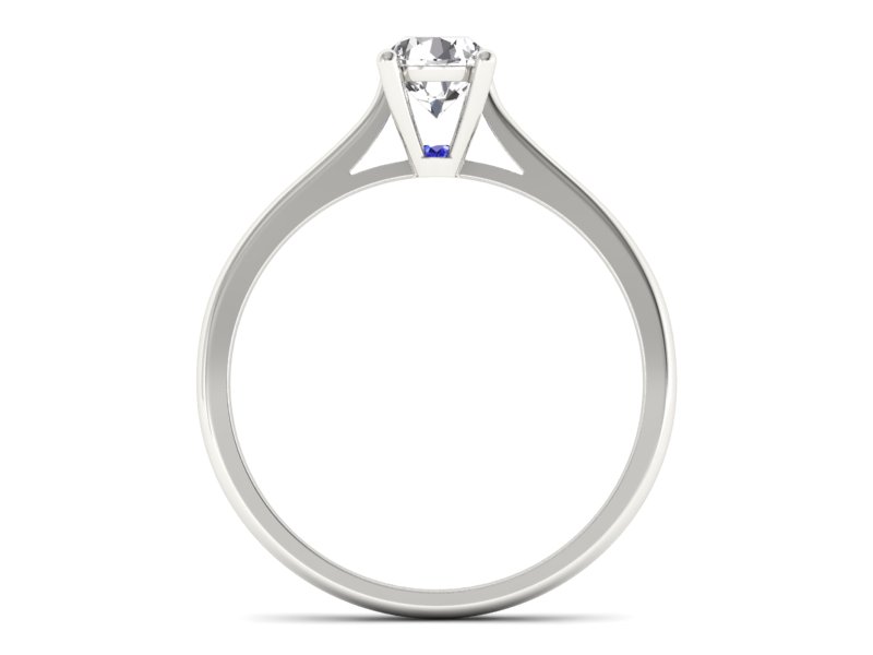 Pierścionek z brylantem i szafirem białe złoto - p16205bszc - 2