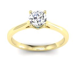 Pierścionek z brylantem i topazem żółte złoto - p16205za