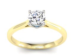 Złoty pierścionek z brylantem i topazem - p16205zba