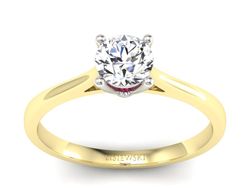 Złoty Pierścionek z diamentem i pięknym rubinem - p16205zbr