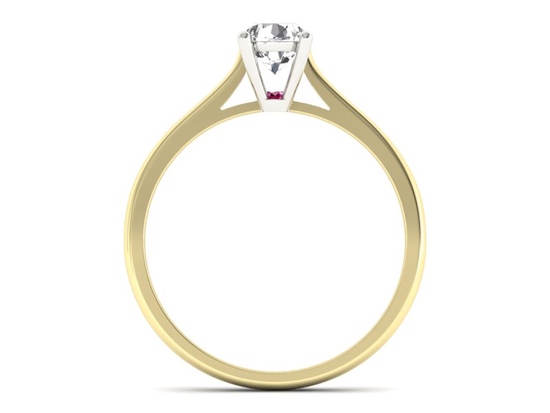 Cudowny pierścionek z diamentem i rubinem - p16205zbrx - 2