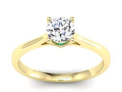 Złoty pierścionek z brylantem i szmaragdem - p16205zbsm