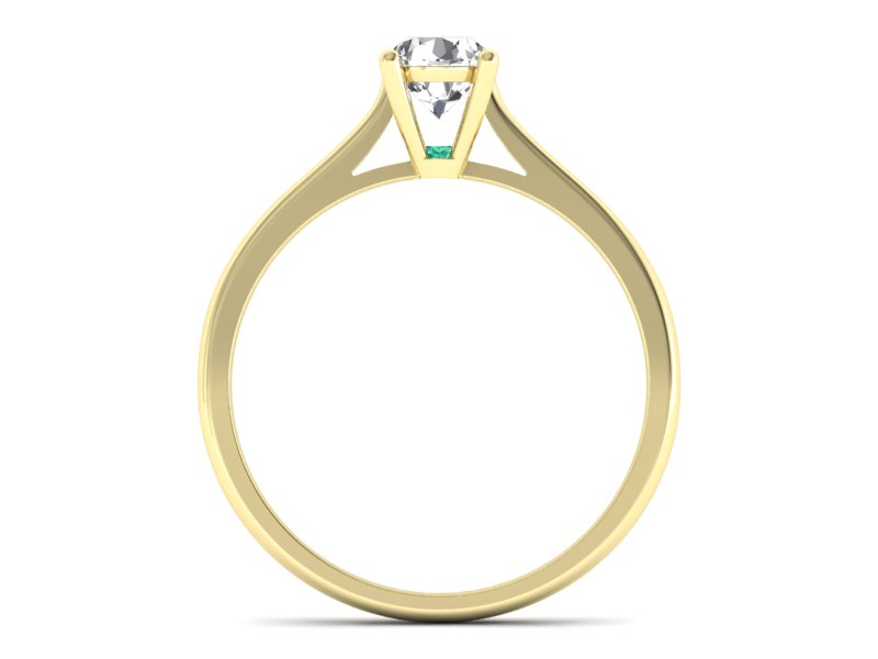 Złoty pierścionek z brylantem i szmaragdem - p16205zbsm