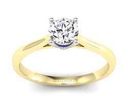 Złoty Pierścionek z brylantem i szafirem - p16205zbszc