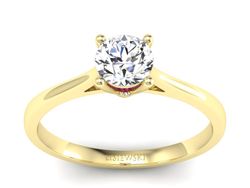 Złoty pierścionek z brylantem i rubinem - p16205zr