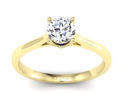 Pierścionek z brylantem i szafirem żółte złoto - p16205zsz