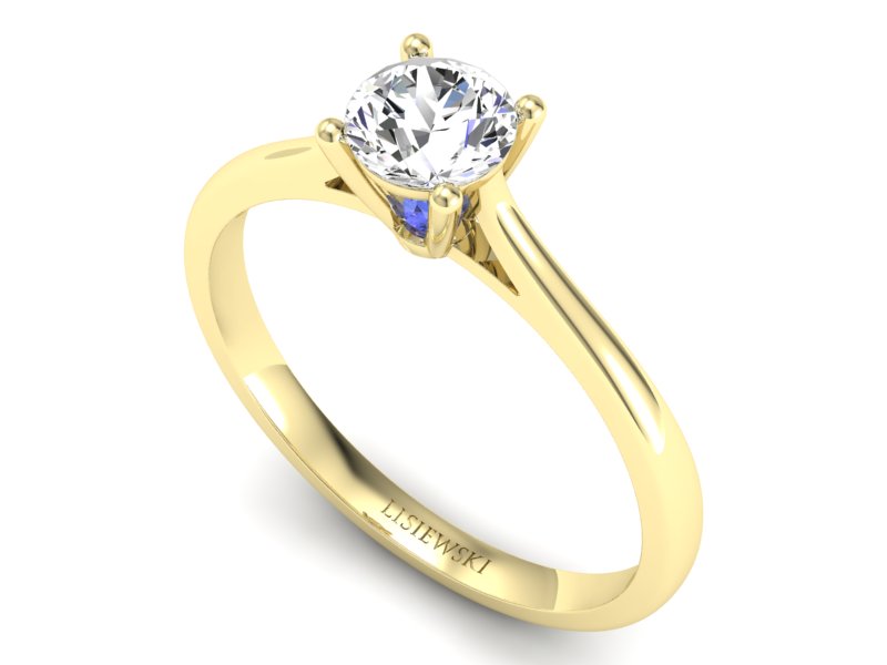 Pierścionek zaręczynowy z tanzanitem i diamentami - p16205zt