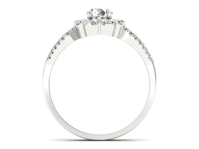 Złoty pierścionek z brylantami białe złoto - p16208b - 2