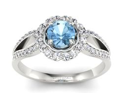 Złoty pierścionek z topazem i brylantami - p16208ba