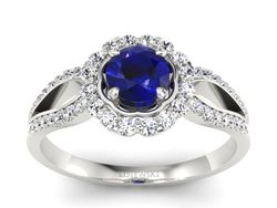 Pierścionek zaręczynowy ze spinelem i brylantami - p16208bsp