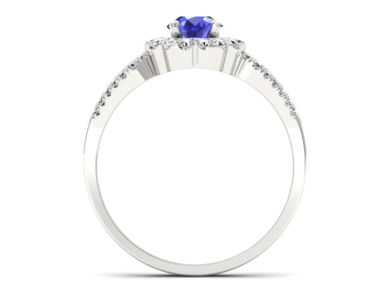 Pierścionek z szafirem i brylantami - p16208bszc - 2