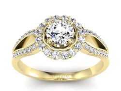 Złoty pierścionek z brylantami żółte złoto - p16208z