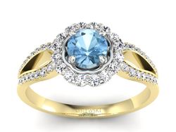 Pierścionek z topazem i brylantami - p16208zba