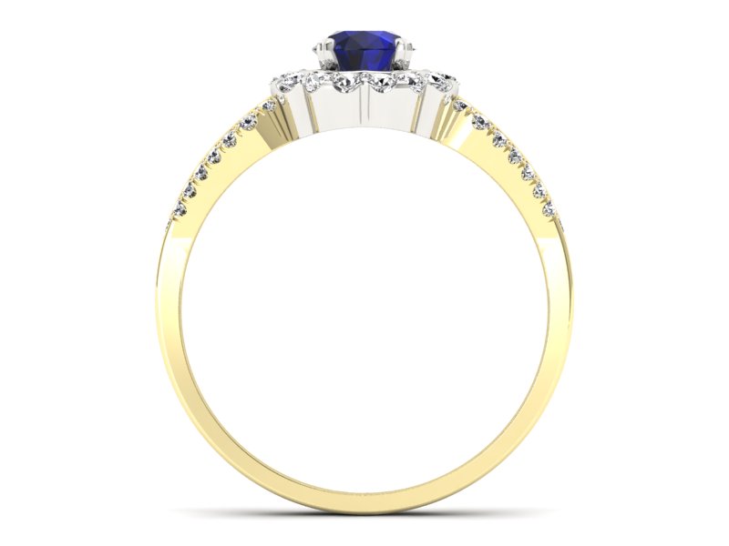 Złoty pierścionek ze spinelem i diamentami - p16208zbsp - 2