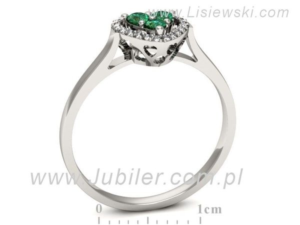 Złoty Pierścionek ze szmaragdami i brylantami - p16221bsm