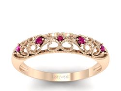 Luksusowy pierścionek z różowego złota - p16224cr