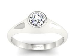 Złoty Pierścionek z brylantem białe złoto 585 - p16226b