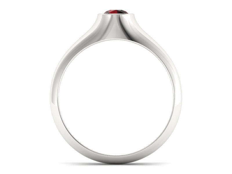 Złoty pierścionek z granatem białe złoto - p16226bgr - 2