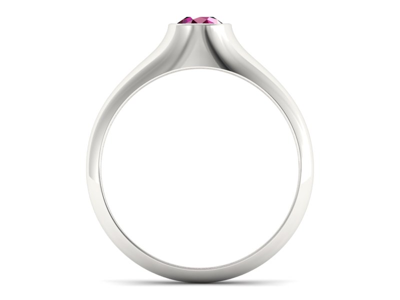 Złoty pierścionek z rubinem białe złoto - p16226br - 2