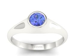 Złoty pierścionek z tanzanitem białe złoto 585 - p16226bt