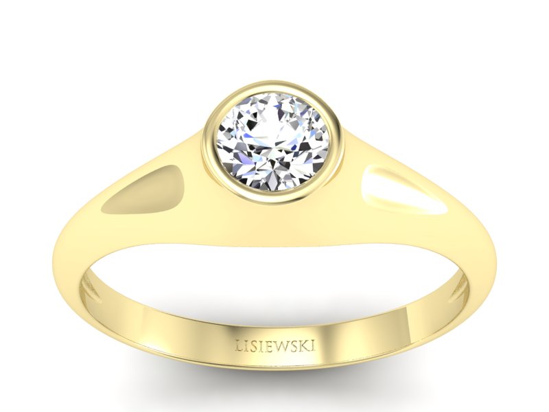 Złoty pierścionek z brylantem żółte złoto - p16226z - 1