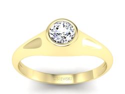 Złoty Pierścionek z brylantem żółte złoto 585 - p16226z