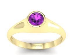 Złoty Pierścionek z ametystem żółte złoto 585 - p16226zat