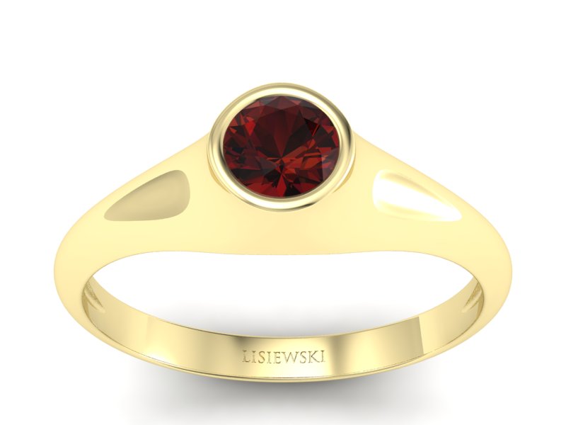 Złoty pierścionek z granatem żółte złoto - p16226zgr - 1