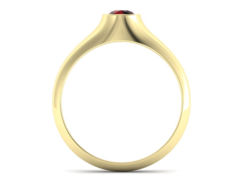 Złoty Pierścionek z granatem żółte złoto 585 - p16226zgr