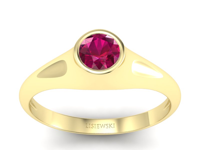 Złoty pierścionek z rubinem żółte złoto - p16226zr - 1