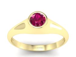 Złoty Pierścionek z rubinem żółte złoto próby 585 - p16226zr