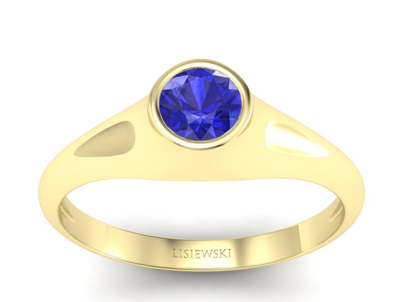 Złoty pierścionek z szafirem żółte złoto - p16226zszc - 1