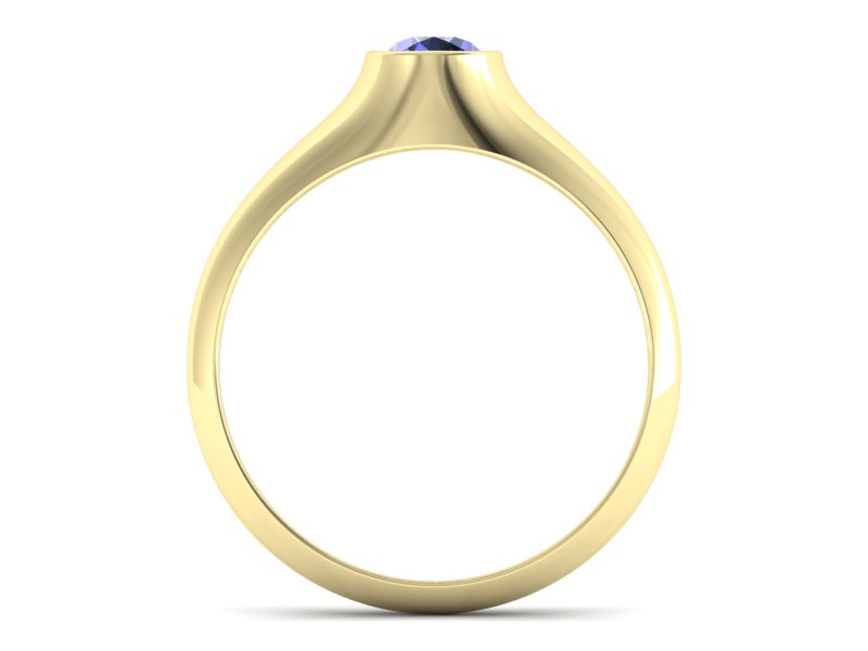 Złoty Pierścionek z tanzanitem żółte złoto 585 - p16226zt