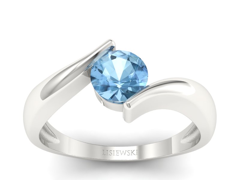 Złoty pierścionek z topazem w eleganckiej oprawie - p16229ba - 1